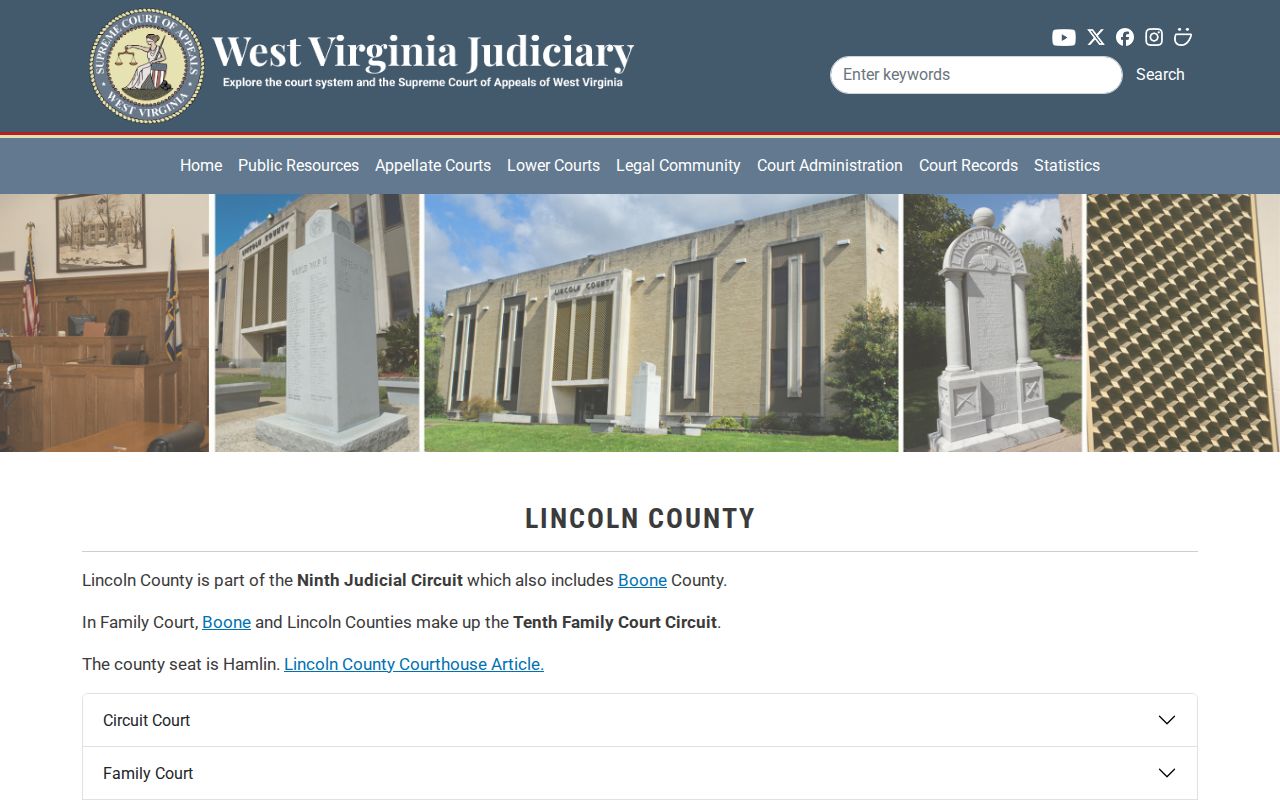 Lincoln County warrant-record court contact page for Magistrate and Circuit Clerk
