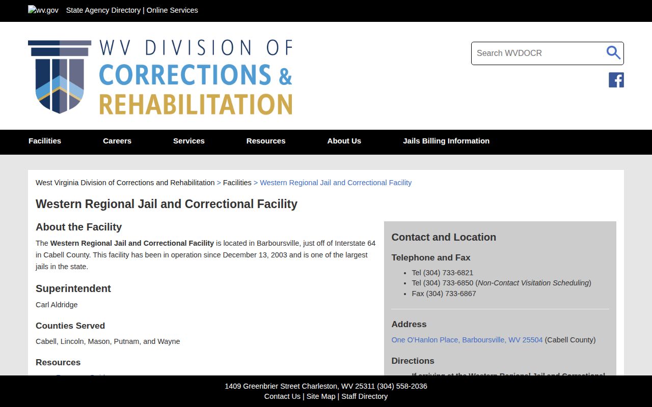 Lincoln County regional booking custody at Western Regional Jail and Correctional Facility